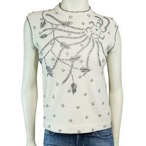 VTG Marchessa International Beaded Wool Sweater